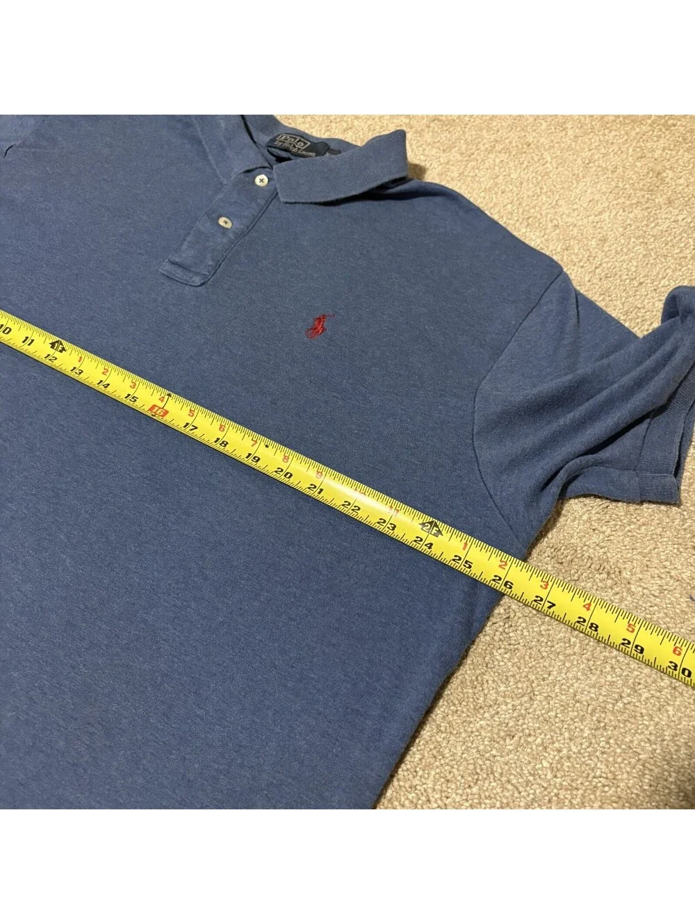 Polo Ralph Lauren Polo Shirt Men Size XL Blue w/ Pink Pony Short Sleeve